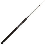 Shakespeare Alpha Bigwater 9' Spinning Rod, 2-Piece Fishing Rod, Tubular Glass Rod Blank, Medium Heavy Rod Power, Comfortable EVA Type A Handle, Graphite Reel Seat