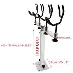 Mojiate Made PVC Coated Fishing Rod Holder Aluminum Fishing Rod Bracket Sure Grip Pole Support for Boat, Ship, Yacht and More