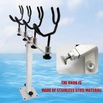 Mojiate Made PVC Coated Fishing Rod Holder Aluminum Fishing Rod Bracket Sure Grip Pole Support for Boat, Ship, Yacht and More