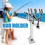Mojiate Made PVC Coated Fishing Rod Holder Aluminum Fishing Rod Bracket Sure Grip Pole Support for Boat, Ship, Yacht and More