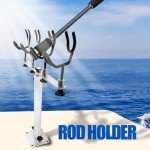 Mojiate Made PVC Coated Fishing Rod Holder Aluminum Fishing Rod Bracket Sure Grip Pole Support for Boat, Ship, Yacht and More