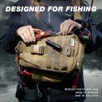 Ghosthorn Fishing Backpack Tackle Sling Bag - Fishing Backpack with Rod Holder - Tackle Box Fly Fishing Gifts for Men Women