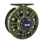 Aventik HVCE Graphite Fly Reel Center Drag System Classic III Graphite Large Arbor Sizes 3/4, 5/6, 7/8 Fly Fishing Reels with Line (with Line)