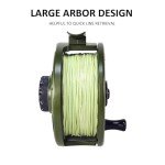 Aventik HVCE Graphite Fly Reel Center Drag System Classic III Graphite Large Arbor Sizes 3/4, 5/6, 7/8 Fly Fishing Reels with Line (with Line)