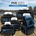 Reaction Tackle Fishing Tackle Bag – Salt Water Resistant Tackle Box Bag, 1000D PVC Waterproof Material, Durable Liner, Removable Dividers, for 3600 or 3700 Trays, Large Bag