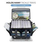Reaction Tackle Fishing Tackle Bag – Salt Water Resistant Tackle Box Bag, 1000D PVC Waterproof Material, Durable Liner, Removable Dividers, for 3600 or 3700 Trays, Large Bag