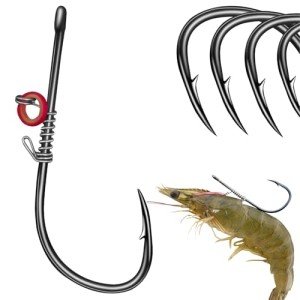 Xuvrir 6pcs Fishing Hooks,Carbon Steel Barbed Fishing Hooks with Holes,Live Shrimp Fixed Hooks,That Can Adapt to Various Fishing Environment (6, Trial Set (2/0 * 2PCS, 3/0 * 2pcs, 4/0 * 2pcs))