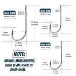 Xuvrir 6pcs Fishing Hooks,Carbon Steel Barbed Fishing Hooks with Holes,Live Shrimp Fixed Hooks,That Can Adapt to Various Fishing Environment (6, Trial Set (2/0 * 2PCS, 3/0 * 2pcs, 4/0 * 2pcs))