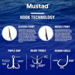 Mustad Demon Offset Circle, 1X Strong - Black Nickel-Size 4/0 - Pack of 25