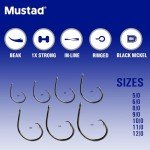 Mustad Demon Offset Circle, 1X Strong - Black Nickel-Size 4/0 - Pack of 25
