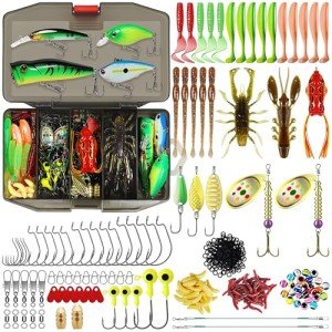 TRUSCEND Widely Used Fishing Lures Kit, Fishing Sinkers Weights Worth Every Penny, Selected Fishing Lure & Tackle Kit for Freshwater Fishing, Premium Starter Fishing Gear Set, Perfect Fishing Gifts