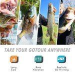 GOTOUR Pre-Rigged Soft Fishing Lures, Curly Tail Swimbait for Bass, Pike, Trout, Walleye, Salmon, Redfish, Crappie - 1pc, All Season Freshwater Fishing Bait