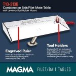 MAGMA 31" Inch Fishing Fillet Table - Bait/Fillet Mate with LeveLock Mount, Rod Holder - HDPE, UV-Stabilized - Knife Holster, Plier Storage - USA Made, Corrosion Resistant - Boat Dock Accessories