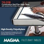 MAGMA 31" Inch Fishing Fillet Table - Bait/Fillet Mate with LeveLock Mount, Rod Holder - HDPE, UV-Stabilized - Knife Holster, Plier Storage - USA Made, Corrosion Resistant - Boat Dock Accessories