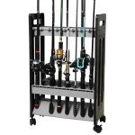 Jorazor Fishing Rod Holder,Fishing Pole Holders for Garage,Rod Holder for 16 Rod and Reel Combos,Vertical Fishing Rod Rack Floor Storage,Fishing Gifts for Men (Gray)