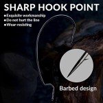 THKFISH 100pcs/Box Fishing Offset Worm Hooks EWG-Offset Fishing Hooks Round Bend Offset Worm Hooks Wide Gap Hooks with Barbed Shank #2#1 1/0 2/0 3/0