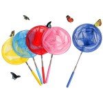 Skrtuan Kids Telescopic Butterfly Fishing Nets Great for Catching Insect Net Perfect Outdoor Tools for Catching Bugs Fish Insect Ladybird, Extendable 34 Inches and Anti Slip Grip (5 Pack)