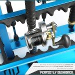 Savior Equipment Fishing Rod Rack Holder Organizer, Lightweight Aluminum Vertical Fish Pole Garage Storage Ground Display Stand, Hold Up to 48 Slots Fresh Salt Water Spinning Rods & Reel Combo, Blue
