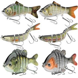 Fishing Lures for Freshwater and Saltwater, CHSMONB 6 Pcs Slow Sinking Most Lifelike Jointed Swimbait for Bass Trout Crappie Walleye Pike, Amazing Fishing Gifts for Men and Family Fishing