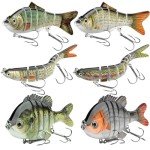 Fishing Lures for Freshwater and Saltwater, CHSMONB 6 Pcs Slow Sinking Most Lifelike Jointed Swimbait for Bass Trout Crappie Walleye Pike, Amazing Fishing Gifts for Men and Family Fishing