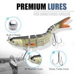 Fishing Lures for Freshwater and Saltwater, CHSMONB 6 Pcs Slow Sinking Most Lifelike Jointed Swimbait for Bass Trout Crappie Walleye Pike, Amazing Fishing Gifts for Men and Family Fishing