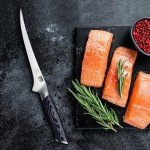 SHAN ZU 7 Inch Fillet Knife, Japanese Super Steel Boning Knife, Professional Ultra Sharp Fish knife with K133 Ergonomic Handle, Black Tortoise Genbu Series