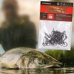 XFISHMAN Octopus Hook - Circle Hooks, Freshwater & Saltwater, Reversed Point, Up-Turned Eye, 100-Pack (Black, Size:8)