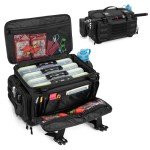 DSLEAF Waterproof Tackle Box Bag with Rod Holder, Soft Fishing Tackle Storage Bag with Non-Slip Base for Saltwater or Freshwater Fishing (Patent Design), Only Bag