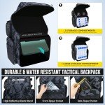 PLUSINNO Fishing Backpack with Rod Holders & Cooler, 45L Large Water-resistant Fishing Tackle Bag,Fishing Tackle Backpack Store Fishing Gear For Camping,Fishing Gifts for Men Father Black Camo