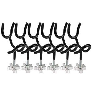 RealPlus 6pcs Boat Fishing Rod Holder, Steel Pole Holder PVC Dipped Angle Rod Holder 25 Degree