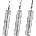 Dr.Fish 50 Pack Fishing Drop Shot Weights Lead Fishing Weights Pencil Skinny Sinkers with Barrel Swivels for Freshwater Bass Fishing 3/4oz
