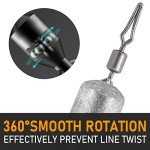 Dr.Fish 50 Pack Fishing Drop Shot Weights Lead Fishing Weights Pencil Skinny Sinkers with Barrel Swivels for Freshwater Bass Fishing 3/4oz