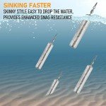Dr.Fish 50 Pack Fishing Drop Shot Weights Lead Fishing Weights Pencil Skinny Sinkers with Barrel Swivels for Freshwater Bass Fishing 3/4oz