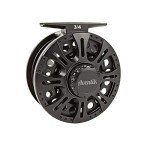 Aventik Z Fly Reel Center Drag System Classic III Graphite Large Arbor Sizes 3/4, 5/6, 7/8 Fly Fishing Reels(3/4)