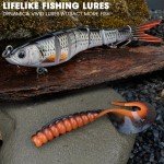 THKFISH Fishing Lures Kit, Bass Fishing Gear Kit for Freshwater Tackle Box with Tackle Included Topwater Baits, Spinner Bait, Frog, Hooks/Weights Accessories Gift for Adults