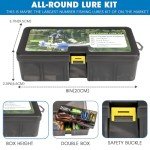 THKFISH Fishing Lures Kit, Bass Fishing Gear Kit for Freshwater Tackle Box with Tackle Included Topwater Baits, Spinner Bait, Frog, Hooks/Weights Accessories Gift for Adults