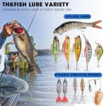THKFISH Fishing Lures Kit, Bass Fishing Gear Kit for Freshwater Tackle Box with Tackle Included Topwater Baits, Spinner Bait, Frog, Hooks/Weights Accessories Gift for Adults