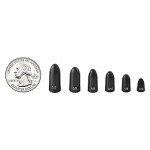 Fishfun Tungsten Bullet Fishing Weights, Insert Free Worm Sinkers, 12 Pack, 1/8oz, No Chip Black