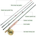 Sougayilang Fly Fishing Rod Reel Combos with Lightweight Portable Fly Rod and Fly Reel,Fly Fishing Complete Starter Package(Green)