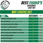 American Pro Cast Net (6-ft) - 4ft/6ft/8ft/10ft/12ft - 3/8" Mesh - Real Lead 1-lbs/ft Double Line - 2024 Upgraded & Optimized - Old Salt Premium Cast Nets for Fishing- E-Book & Utility Box Included