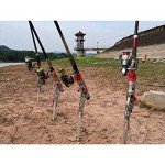 Automatic Fishing Rod Holder for Ground Automatic Spring Tip-Up Hook with Stainless Steel Ground Support Fish Pole Rack, 2 Packs