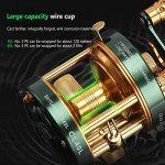 Round Baitcasting Reel, Trolling Reel, 4.2:1 Gear Ratios Lure Fishing Baitcasting Reel, Inshore Saltwater Fishing Baitcasting Reel, Metal Body Fishing Reel for Salmon Trout CL60 Right Hand
