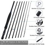 Goture Fly Fishing Rod and Reel Combo 8-Sections Fly Fishing Rod,60 Pcs Fishing Flies,Aluminum Fly Reel with Fishing Lines,Waterproof and Portable Bag