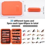 Goture Fly Fishing Rod and Reel Combo 8-Sections Fly Fishing Rod,60 Pcs Fishing Flies,Aluminum Fly Reel with Fishing Lines,Waterproof and Portable Bag