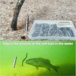 DAMIDEL 100Pcs/Box Nail Weights Sinkers(1/6oz,1/8oz,1/14oz,1/20oz,1/25oz,1/50oz) 6 Sizes Mixed，Insert Sinkers Lead Fishing Weights for Tackle Worm Soft Plastic Lures