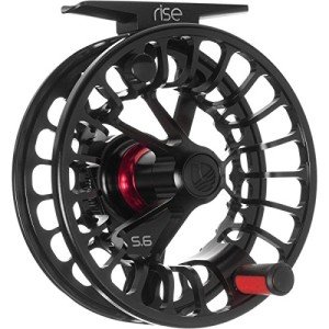 Redington Rise Fly Fishing Reel, Lightweight Design, Large Arbor and Oversized Drag Knob, Freshwater and Saltwater, Black, 5/6