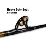 Fiblink Bent Butt Fishing Rod 2-Piece Saltwater Offshore Trolling Rod Big Game Roller Rod Conventional Boat Fishing Pole with Swing Tip