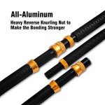 Fiblink Bent Butt Fishing Rod 2-Piece Saltwater Offshore Trolling Rod Big Game Roller Rod Conventional Boat Fishing Pole with Swing Tip