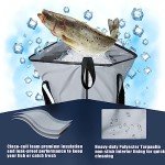 Buffalo Gear Insulated Fish Cooler Bag 40x18 Inch,Monster Leakproof Fish Kill Bag,Large Portable Waterproof Fish Bag,Keep Ice-cold More Than 48 Hours (Grey)