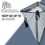 Buffalo Gear Insulated Fish Cooler Bag 40x18 Inch,Monster Leakproof Fish Kill Bag,Large Portable Waterproof Fish Bag,Keep Ice-cold More Than 48 Hours (Grey)